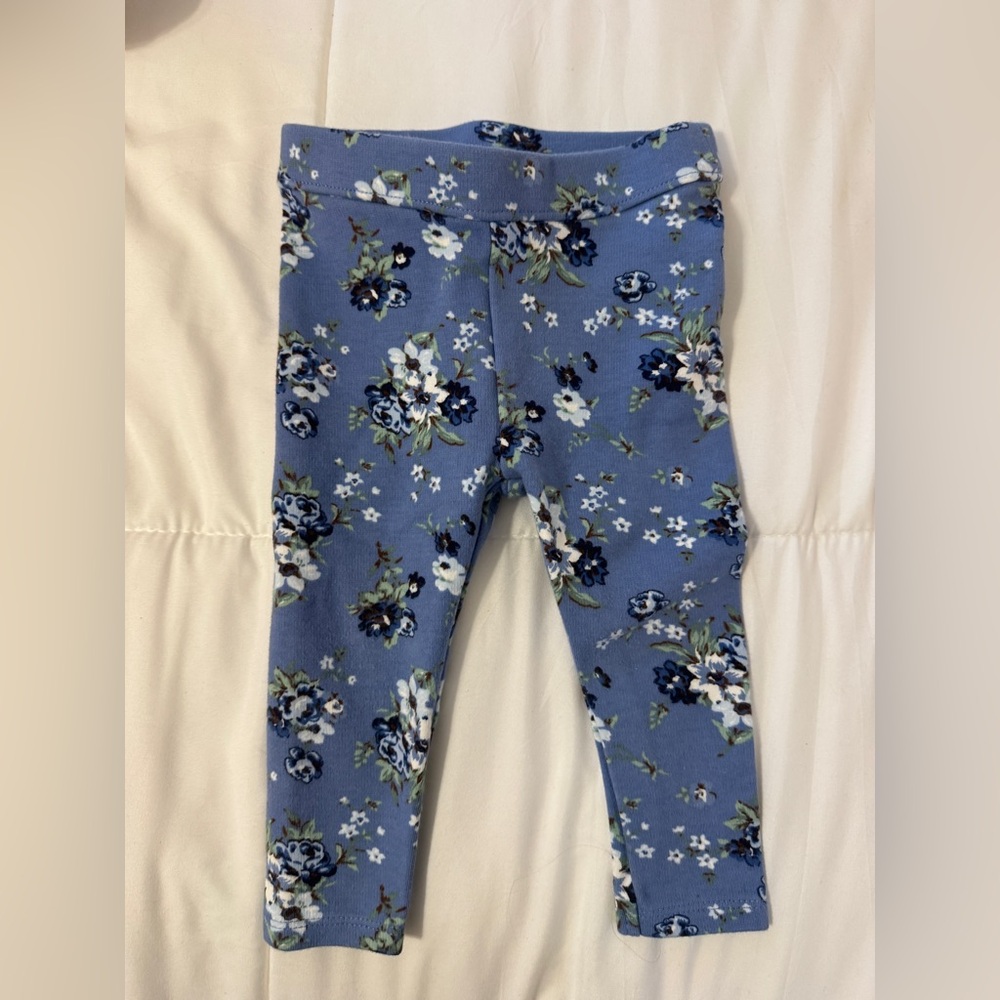 Janie and Jack Floral Blue Kids Leggings